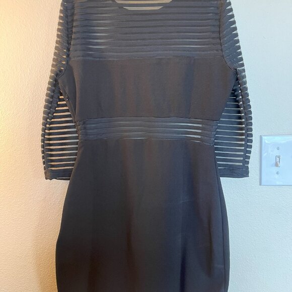 Lulus Black Bodycon Mesh Dress - M Like New - Picture 7 of 11